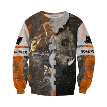 Tessffel mai Noi Boar Hunter Animal de Vânătoare Camuflaj Tatuaj 3DPrint Pulover Newfashion streetwear Zip/Bluze/Hanorace/Jacheta N-1