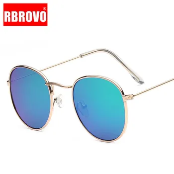 RBROVO 2021 Moda de Metal Rotund ochelari de Soare Femei Oglindă de Epocă Clasic Street Beat Ochelari Bărbați Ochelari de Conducere Oculos De Sol