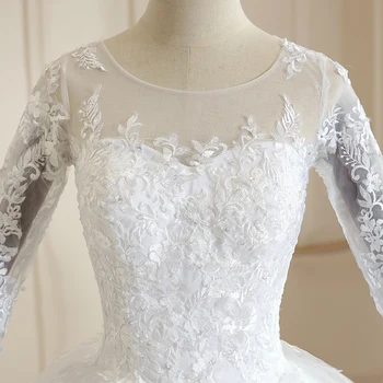 Vestido De Noiva 2021 Alb Pur Complet Maneca Rochie De Mireasa Cu Trenul Printesa De Lux Rochie De Mireasa Robe De Mariee Plus Dimensiune