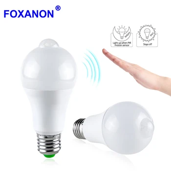 Foxanon Mișcare Senzor de Noapte Lumina Auto Bec Inteligent Senzor Radar Lampă cu LED 18W E27 12W LED Corn Bulb pentru Acasă Decorare Dormitor