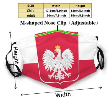 Drapel Polonez Reutilizabile Masca De Fata Lavabil De Exterior Nas Gura Acoperi Moda Unisex Barbati Femei Copii Polonia Poloneză Polska Vultur