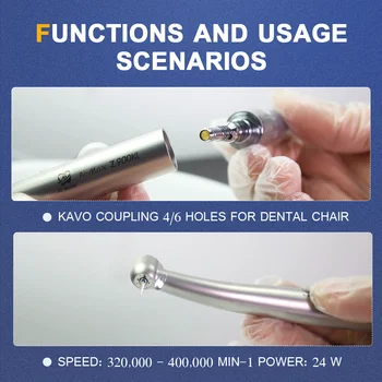 Dentare de mana de mare viteză standard capul 2/4/6 gaura condus rapid fibra optica cu turbină cu aer dinte echipamente