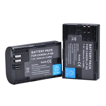 Batmax 2 buc LP-E6 LP-E6N LPE6 Baterie + LCD Dual USB Incarcator Pentru Canon 5D Mark II III 7D EOS 60D 70D 6D 80D 90D EOS R R5 R6 RP