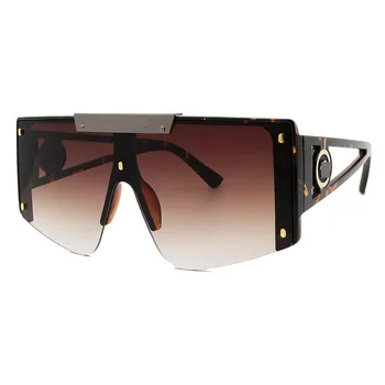 Retro Mare Cadru Transparent Sunglasses2021 Femei Brand De Lux Personalitate Metal Cap De Om Decorare Ochelari De Soare Barbati Nuante