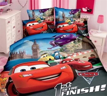 Disney Spiderman McQueen Cars set de lenjerie de pat 2/3/4pc Printesa tipărite carpetă acopere singur twin dimensiune fată băiat lenjerie de pat cadou