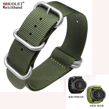 26mm nailon watchband se potrivesc garmin fenix 3 ceasuri curele negru| verde de armata 5 inele Zulu ceas trupa +2 buc instrumente gratuite