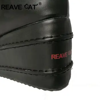 FURA CAT Stilul Femei Cizme Negre Casual Genunchi Ridicat Pene Platforma Toc Înalt Cizme Punk Gotice Pantofi Dantela-Up de Echitatie Boas QH3038