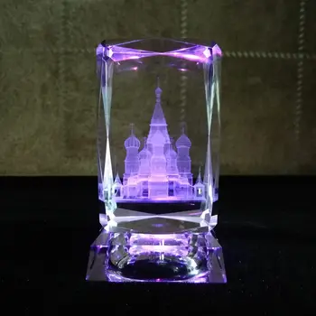 Cristal Figurine LED-uri de Iluminat Interior Sculptură Biserica Ortodoxă Sfântul Vasile Cadou de Suvenir de Epocă, Decor Acasă