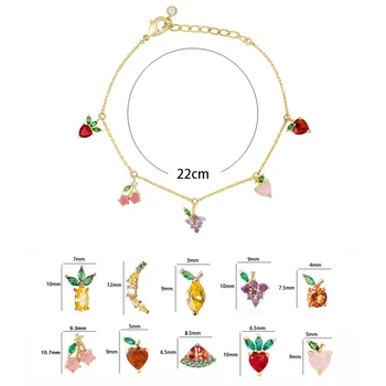2020 Nou Trend Cherry Ananas Fructe de Struguri Farmec 18k Aur Lanturi Bratari pentru Femei cu Piatra de Creatie Bijuterii pentru Femei Fata