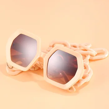 2020 Brand de Lux de Designer de Moda Pătrat Supradimensionat ochelari de Soare Femei Vintage Lanț de Ochelari de Soare Pentru Femei UV400 gafas de sol