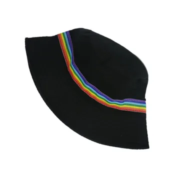 FOXMOTHER Noi Femeile Găleată Pălării Alb Negru Solid de Culoare Curcubeu Pescar Pălării 2019 Noi