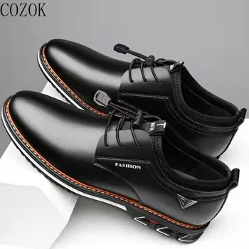 2021 Oameni Noi Pantofi din Piele piele de Vacă din Piele Pantofi Barbati Confortabil Low-top Britanic Casual Singur Pantofi din Piele Pantofi de damă Pantofi
