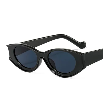 Noua Moda Oval ochelari de Soare Femei Vintage Retro Cadru Rotund Alb Barbati Ochelari de Soare Negru de sex Feminin Hip Hop Clar Nuante UV400