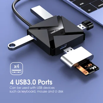 Vothoon Hub USB 4 Port USB 3.0 Hub USB de Mare Viteză Splitter Pentru Hard Disk-uri Flash Drive USB Mouse Tastatura Extinde Adaptor