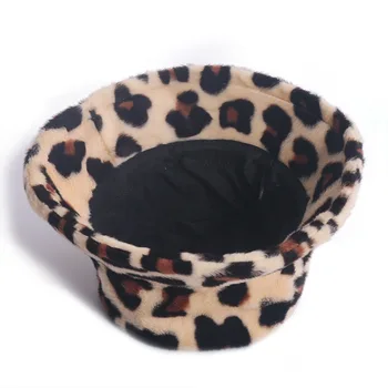 Faux Blana de Leopard de vacă iarna găleată pălării Pentru Femei Gros Cald doamna cu pălărie Fată Coreea de Panama Călătorie în aer liber Catifea Pălărie de Pescar