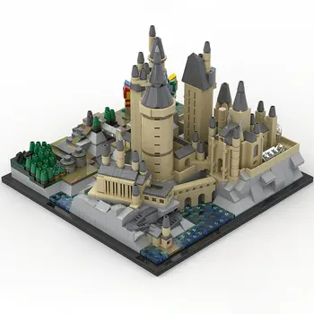 BuildMoc Harry Magia Filmului Casa Clădiri MOC Jucării Hօgwarts Arhitectura Castelului Copii de Asamblare Blocuri Educaționale