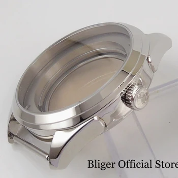 Culoare argintie Mecanice 42mm Ceasul Caz pentru Japonia NH35 NH35A Mișcarea de Cristal Safir Văzând Backcover