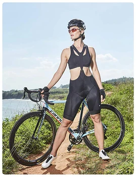 RION Ciclism MTB Salopete pantaloni Scurți, Colanti pentru Femei de Vară Lycra Negru Jersey Gel Căptușit Echipa Pro Road Bike Downhill Mountain Bike Haine