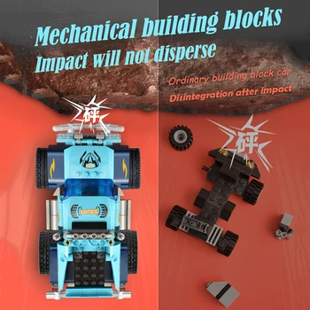 Copii compatibil LegoINGlys control de la distanță asamblare vehicule de jucărie camion foc inginerie masina RC blocuri educaționale