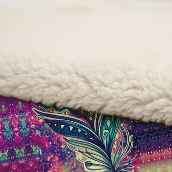 Perna de pe canapea Yoga mat Pătură de Aer Conditionat Este Îngroșat cu strat Dublu Pluș Digital 3D Tipărite Pătură Pene Serie