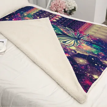 Perna de pe canapea Yoga mat Pătură de Aer Conditionat Este Îngroșat cu strat Dublu Pluș Digital 3D Tipărite Pătură Pene Serie