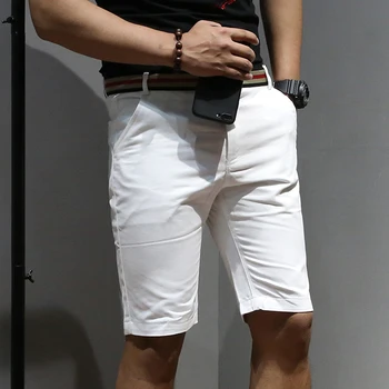 38 40 42 dimensiune mare pentru bărbați shorts pentru bărbați 2019 nou de înaltă calitate, solid de culoare moda casual pantaloni scurți alb negru slim business casual pantaloni scurți