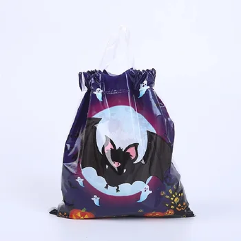 Decor De Halloween Candy Bag Liliac Dovleac Vrăjitoare Imprimate Cordon Cadou Sac De Depozitare