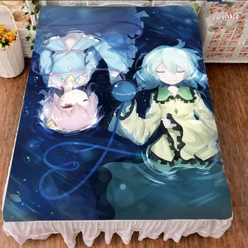 Japonia Anime TouHou Proiect de caracter fata sexy Reimu Hakurei Marisa Kirisame pat fibra de lapte foaie & flanel pătură 150x200cm