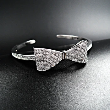 Luomansi Arc Knot Cuff Brățară S925 Argint Plin Cu Diamante Deschide Brățară Bijuterii Fine Petrecere De Nunta, Bijuterii En-Gros