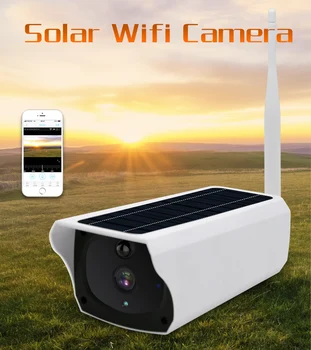 2MP energie solară wifi camere IP P2P mobil de control 2MP solar camera IP cu IR viziune în aer liber, solar baterie de alimentare dublă Camera wifi