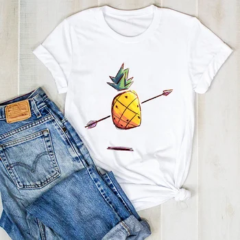 Femei Lady Ananas Săgeată Simplă Fată de Fructe Plaja Doamnelor Vara T Tee Tricou Femei Femei Top, Tricou Haine Grafic T-shirt