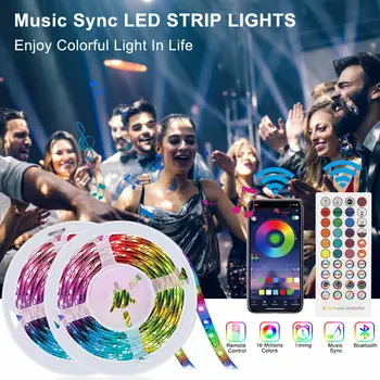 100ft 30m Smart Led Strip Lumină Kit cu Bluetooth App de la Distanță, Ultra Lung RGB 5050 LED Lumina pentru Dormitor, Bucatarie Decor Acasă