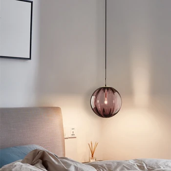 Nordic Minimalist Modern Pandantiv Lampă E27 LED Creativitatea Sticla Pandantiv Lumini pentru Sala de Mese Noptiera Dormitor Studiu Bar
