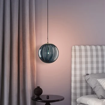 Nordic Minimalist Modern Pandantiv Lampă E27 LED Creativitatea Sticla Pandantiv Lumini pentru Sala de Mese Noptiera Dormitor Studiu Bar