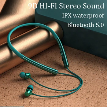 KTUXB Cască Bluetooth 5.0 set cu Cască fără Fir Magnetic Căști cu fixare pe gât rezistent la apa IPX5 Sport Căști cu Anulare a Zgomotului Microfon