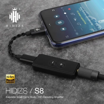 Hidizs S8 Amplificator pentru Căști HiFi Decodare USB de TIP C DAC la 3,5 MM adaptor Angajeaza DAC Amp pentru Telefoane/PC Portabil Audio