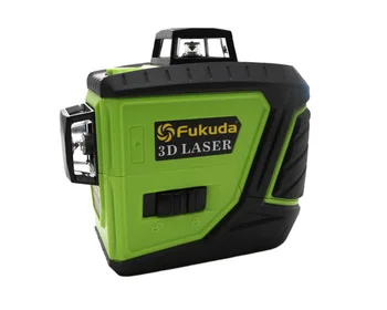 Fukuda 2 buc Leu-Baterie 3D 12 Verde cu laser de nivel 12Lines nivel cu laser Auto-Nivelare 360 Orizontale, Verticale, Transversale Super Puternic