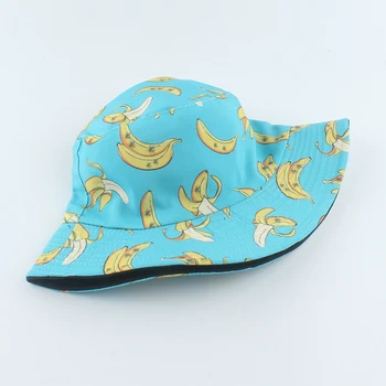 Noua Moda Panama Pălărie Găleată Bărbați Femei Vara, Galeata Cu Capac Banana Imprimare Bob Pălărie Hip Hop Gorros Reversibile Pălărie De Pescar