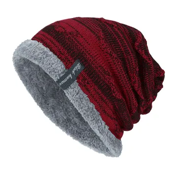 Bărbați Pălărie de iarnă 2019 Moda Tricotate Pălării de Lână, Cadă Pălăria Gros Și Cald Și Capota Chelioși Căciulă Moale Tricotate Căciuli z1104