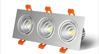 Argint Estompat led corp de iluminat lamp 7W 9w 12w 18w 24w led cob spot AC110V-220V tavan spoturi încastrate square led panel light