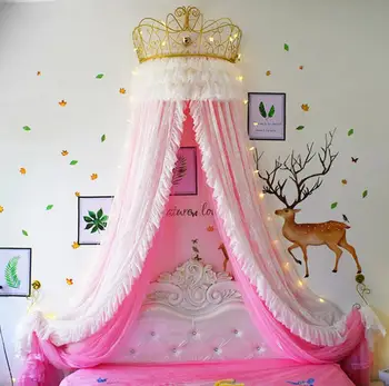 Pat cortina Printesa vânt pat perdea de dantelă coroana noptiera cortina cortina tavan palat de nunta de decorare dormitor