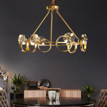De lux, candelabre de cristal living pandantiv cu led-uri lampă de bucătărie cristal lampă de plafon sala de mese de alamă de iluminat corpuri de bucătărie