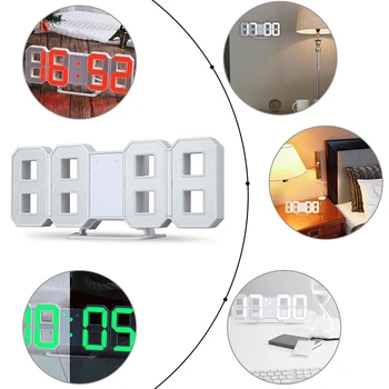3D LED Ceas de Perete Digital Modern, Masa de Perete Ceas cu Alarmă Desktop de Ceas Veioza Ceas de Perete Pentru Casa Living