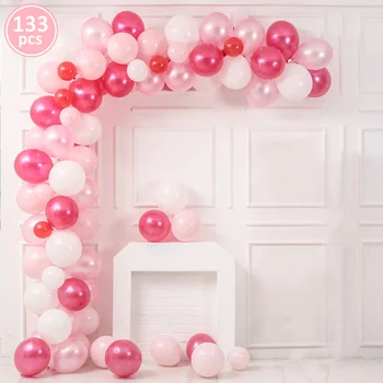 La mulți ani Mixte Baloane Latex Ghirlanda Arc Primul Copil de 1 Petrecere de Ziua de Decorare Fată Băiat Albastru Roz