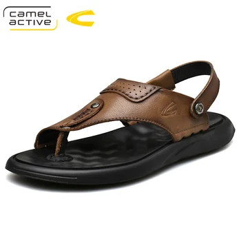 Camel Active 2019 Nou Casual Barbati Sandale Confortabile din Piele Pantofi Elastic Moale Texturate piele de Vacă Sandale Bărbați