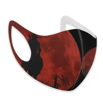 Red Moon Red Dead Redemption 2 T-Shirt rimel reutilizable con filtro masque reutilisable enfant masca faciala lavable