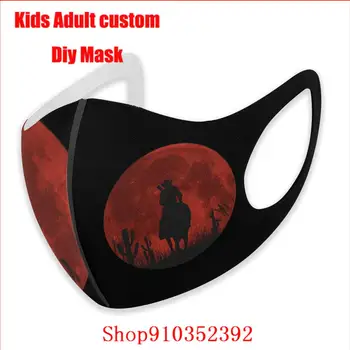 Red Moon Red Dead Redemption 2 T-Shirt rimel reutilizable con filtro masque reutilisable enfant masca faciala lavable