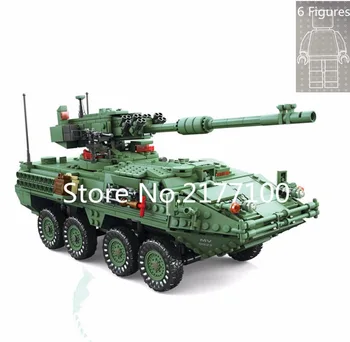 KAZI 10001 Militare Technic Serie Stryker M1128 MGS Model de Bloc Set Classic Moc Rezervor de Educație Jucarii pentru Copii