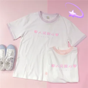 Vara Noi Femeile Mici proaspete T-Shirt Student Liber Japoneze Fete Drăguț print cu maneci Scurte Dragă pulover Imprimare Topuri coreeană