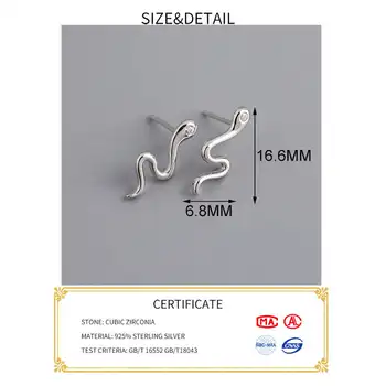 INZATT Real Argint 925 Minimalist Zircon Șarpe Cercei Stud Pentru Femei de Moda de Petrecere Bijuterii Fine 2020 Accesorii